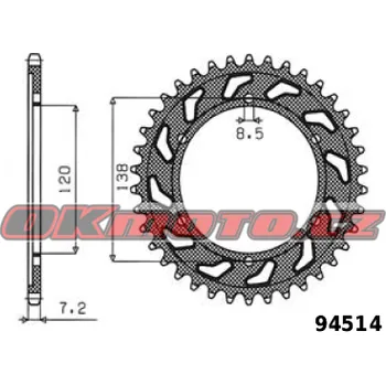 Řetězová sada pro motocykl SUNSTAR (Japonsko) Kalená rozeta SUNSTAR - Honda RVF 750 R (RC45), 750ccm - 94-98