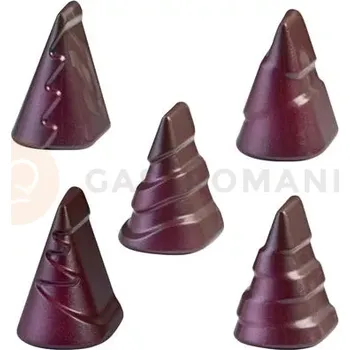Čokoládová tyčinka Polykarbonátová forma na pralinky - vánoční stromečky, 5 x 5 ks x 7g, 31x22x22 mm - MA1975 | MARTELLATO, Praline