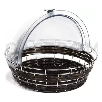 Košík z polyratanu kulatý 400 mm, černý | APS, Frames