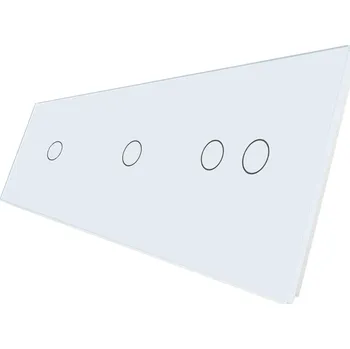 vypínač WELAIK trojnásobný skleněný panel 1+1+2 - bílý