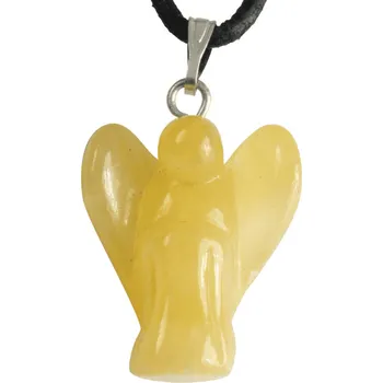 Milujeme Kameny Kalcit oranžový - přívěsek anděl cca 2 cm 340535
