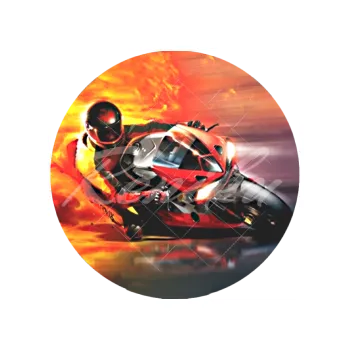 Jedlá dekorace na dort ŽHAVÝ MOTORKÁŘ, VARIANTA Jedlý papír 488