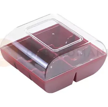 Výroba svíčky Designový obal na 6 ks makronek, vínová barva, 90 ks | SILIKOMART, Macado 6