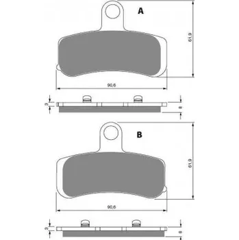Brzda pro motocykl Přední brzdové destičky Goldfren Harley-Davidson FLSTF Fat Boy 1584 2008-2014 směs AD