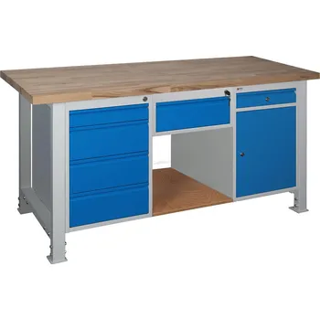 Dílenský stůl DÍLENSKÝ STŮL MASTER 1700 mm + 2 zásuvkové kontejnery + skříňka se zásuvkou IG183
