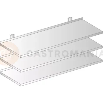 Závěsné křeslo Závěsná police trojitá nastavitelná z nerezové oceli s rovným povrchem 900x300x1050 mm | DORA METAL, DM-3505