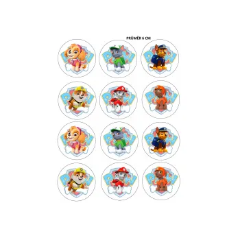 Jedlá dekorace na dort PAW kolečka, VARIANTA Jedlý papír 669