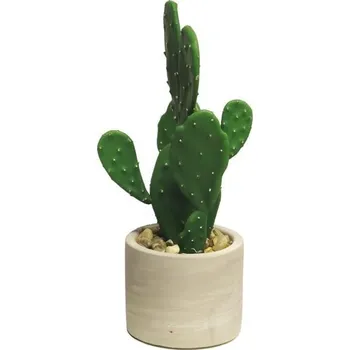 umělá květina Umělý kaktus Opuntia, v květináči, zelený, výška 25 cm