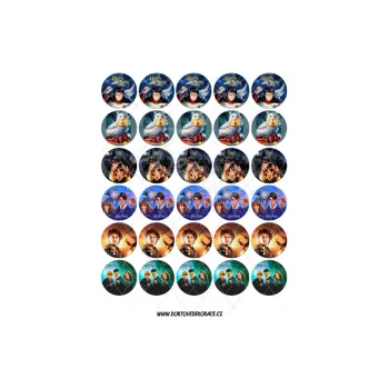 Jedlá dekorace na dort HARRY POTTER 4 cm, VARIANTA Jedlý papír 74