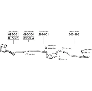Výfuková trubka výfuková trubka zadní Bosal 800-193