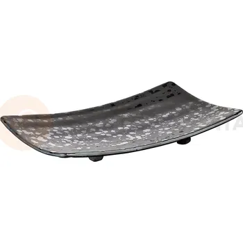 Servírovací tác z černého melaminu, 220x120 mm | APS, Glamour