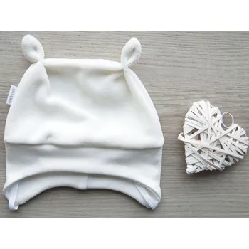 Kojenecká čepice AMÁLKA Plyšová kojenecká čepička, smetanová Velikost: 56-62