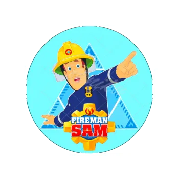 Jedlá dekorace na dort POŽÁRNÍK SAM modrý, VARIANTA Jedlý papír 1133