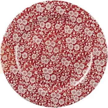 Talíř Mělký talíř zdobený bílými květy 30,5 cm, červeno-hnědý | CHURCHILL, Vintage Prints