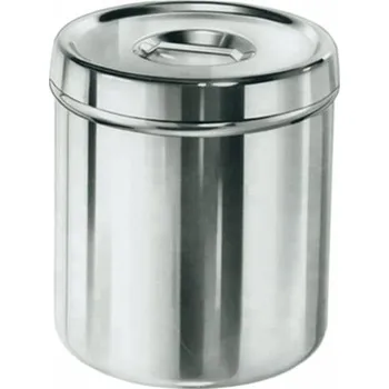 Dóza na potraviny Dóza s víkem malá nerezová (9 x 9 cm)