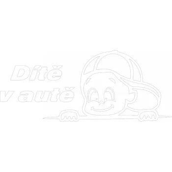 Samolepicí dekorace na vozidlo Dítě v autě samolepka na auto - oranžová / 10x4 cm