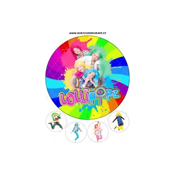 Jedlá dekorace na dort LOLLIPOPZ duha, VARIANTA Jedlý papír 1224