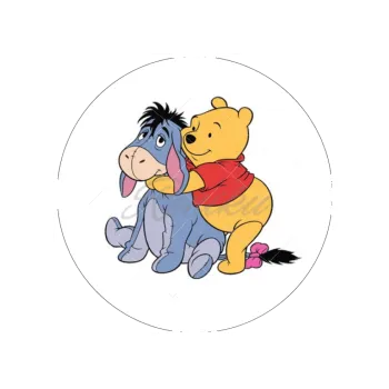 Jedlá dekorace na dort PÚ A OSLÍK v obětí, VARIANTA Jedlý papír 635