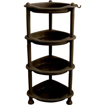 police MEGA PLAST Mega Plast, rohová police s háčkem, 1/4, 78 x 25 x 33 cm (wenge)