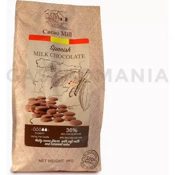 Čokoláda Španělská mléčná čokoláda 36 %, 1 kg balení, dropsy | NATRA CACAO, Milk