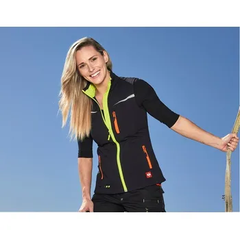 pracovní vesta Dámská pracovní vesta softshellová e.s.motion 2020 velikost 2XL černá/výstražná žlutá/výstražná oranžová Strauss