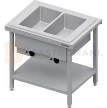 Výdejník vody Centrální stůl s dvoukomorovou vodní lázní 2xGN 1/1, vrchní deska ze žuly | STALGAST, ST 124