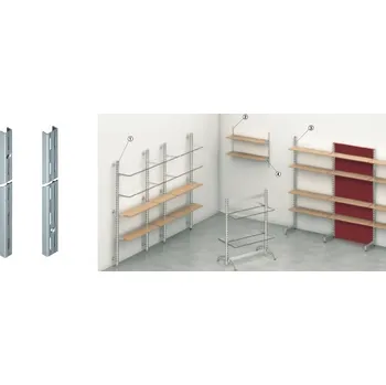 Nábytkové kování Nosný sloup k přišroubování na stěnu - šedý, délka 845mm, děrování 1-řadé