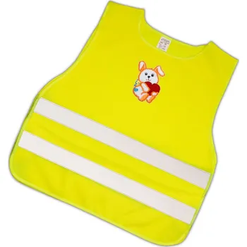 Cyklistická vesta Dětská reflexní vesta s obrázkem - pejsek s červeným srdcem - splňuje EN 17353
