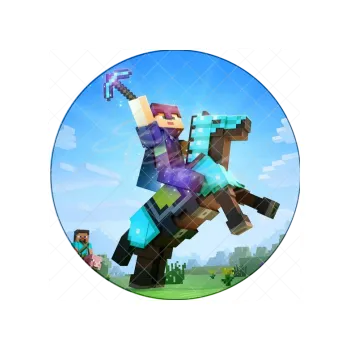 Jedlá dekorace na dort MINECRAFT na koni, VARIANTA Jedlý papír 102