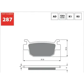 Motodíl Zadní brzdové destičky Goldfren Honda SH 150 2001-2009 směs AD