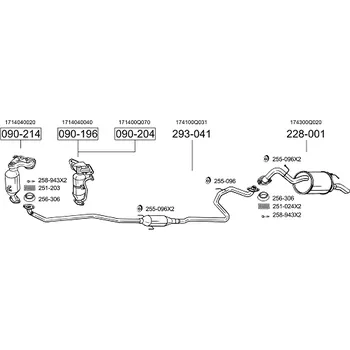 Zadní díl výfuku zadní díl výroba Novak Bosal 228001N
