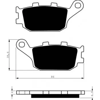 Brzda pro motocykl Zadní brzdové destičky Goldfren Yamaha FZ6 (Fazer)/ABS 2004-2011 směs S3