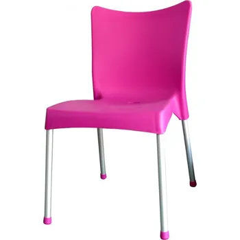 MEGA PLAST Mega Plast, plastová židle VITA (AL nohy), 82,5 x 48 x 55 cm, stohovatelná, růžová