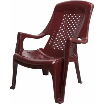 Zahradní nábytek MEGA PLAST Mega Plast, plastová židle Club, rozměr 85 x 60 cm, výška 81 cm, bordó