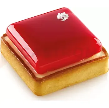 Výroba svíčky Sada forem na koláče - 6 prstenů 80x80x20 mm + silikonová forma 6x 67x67x15 mm, 62 ml | SILIKOMART, Kit Tarte Ring Square