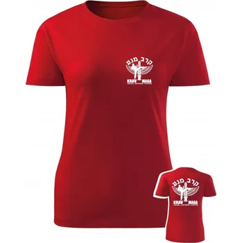 Dámské tričko Dámské tričko IDF Krav Maga - BACKSIDE - červená