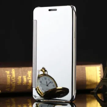 Pouzdro na mobilní telefon Zrcadlový silikonový flip obal pro Samsung Galaxy S20 Ultra G988F - stříbrný