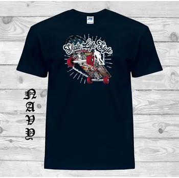 Chlapecké tričko detske-levne-bavlnene-tricko-potisk-Skate-style Barva: Navy - tmavě modrá, velikost: 152