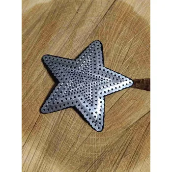 Textilní nažehlovací páska Nažehlovačka hvězda flitrová barva stříbrná