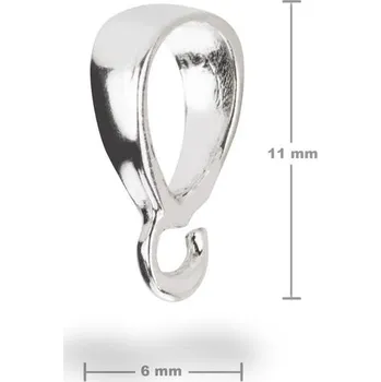 Materiál na výrobu šperku Stříbrná bižuterní šlupna 11 x 6 mm