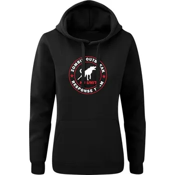 Dámská mikina Dámská mikina s kapucí Zombie Outbreak Response Team K9 Unit - černá