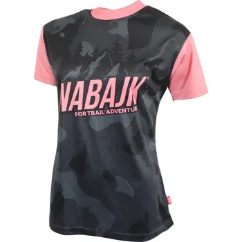 cyklistický dres Nabajk Kubba ladies jersey short sleeve black camo/old pink S