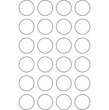 Samolepící etiketa Etikety PRINT kruh průměr 40 mm bílé pololesklé 250 g/m2 (50xA4)