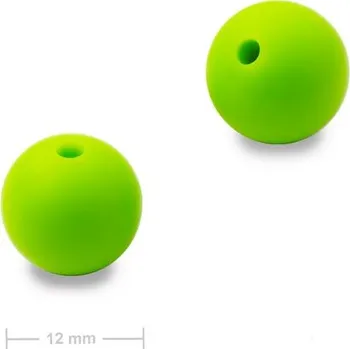 Dětské navlékací korálky Silikonové kulaté korálky 12 mm Chartreuse Green