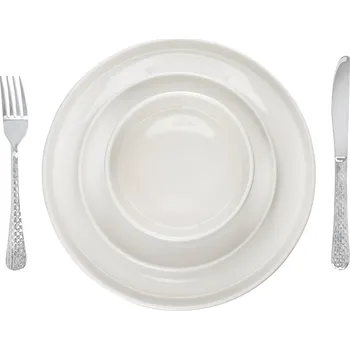 Talíř Sada talířů Mikasa Camberlie 12 ks, bílý porcelán