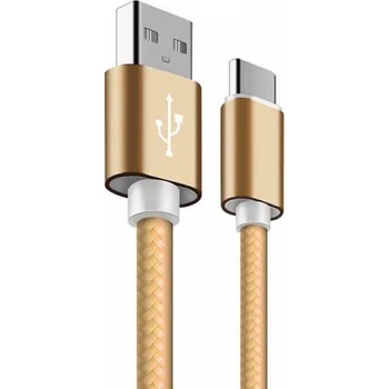 Datový kabel Nylonový USB kabel Type-C - zlatý