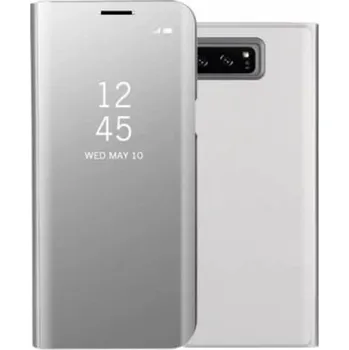 Pouzdro na mobilní telefon Zrcadlový plastový flip obal pro Samsung Galaxy S9 G960F - šedý