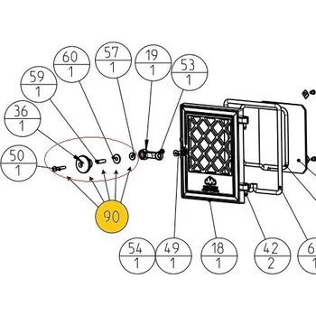 Krbová kamna Jotul - náhradní klička bez západky pro F 602 ECO