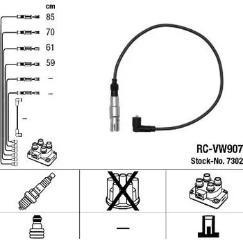 Zapalovací kabel Sada kabelů pro zapalování NGK RC-VW907