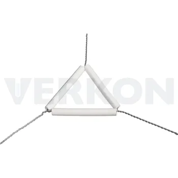 Triangl žíhací, Provedení: Pozinkovaný ocelový drát, keramické trubičky, Délka trubiček [mm]: 50